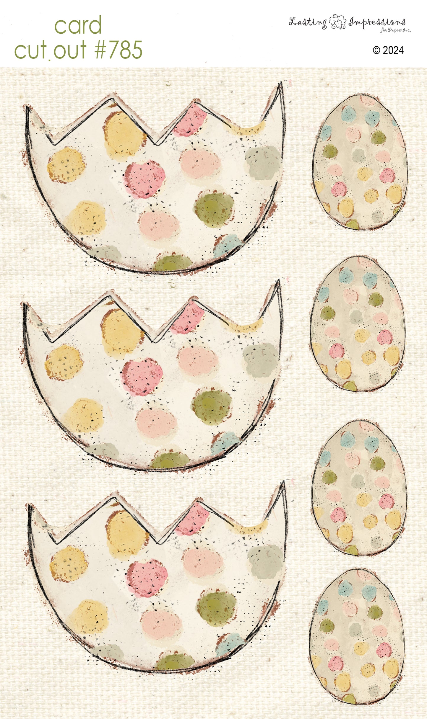 CCO 785 Card Cut Out # 785 Cracked Polka Dot Easter Eggs