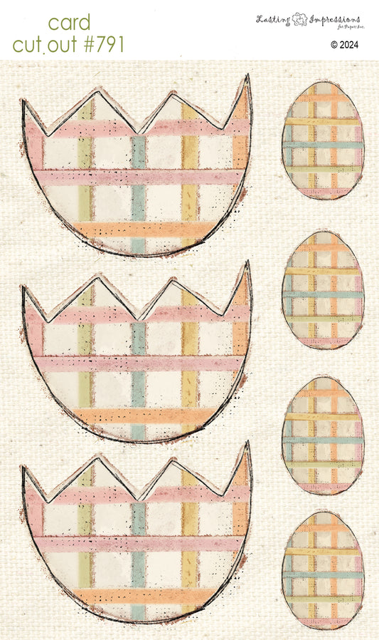 CCO 791 Card Cut Out # 791 Cracked Plaid Easter Egg