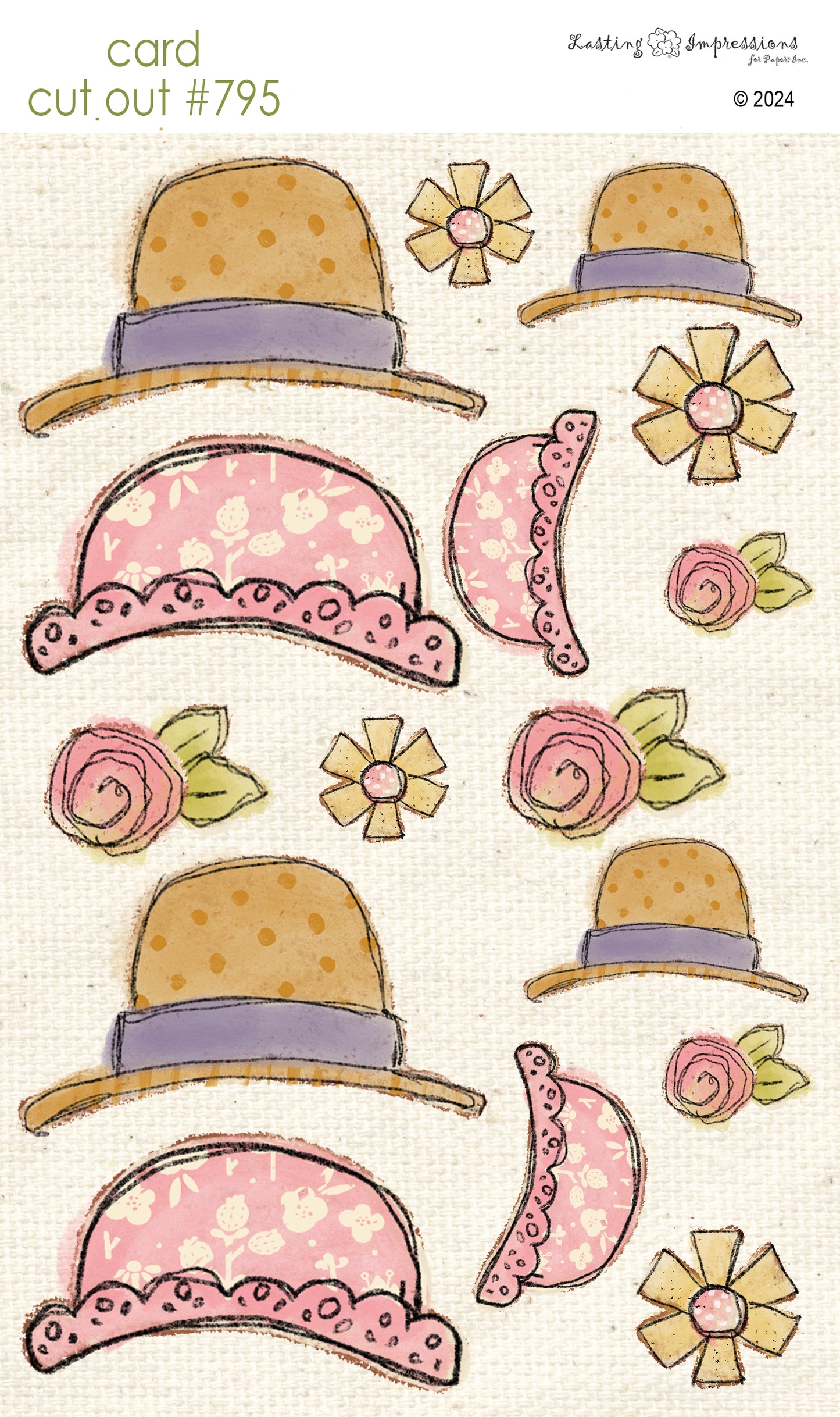 CCO 795 Card Cut Out # 795 Easter Bonnets 2