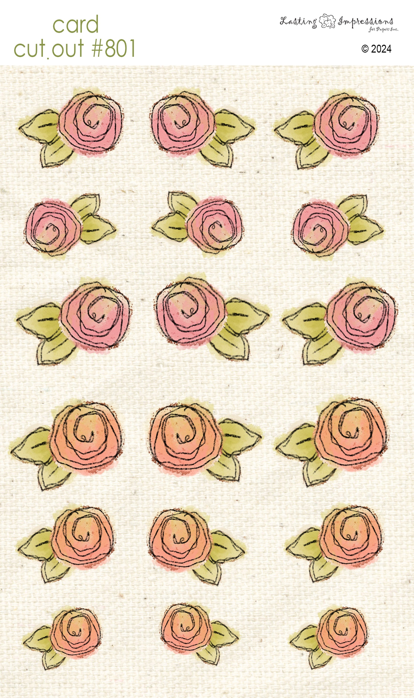 CCO 801 Card Cut Out #801 Baby Roses