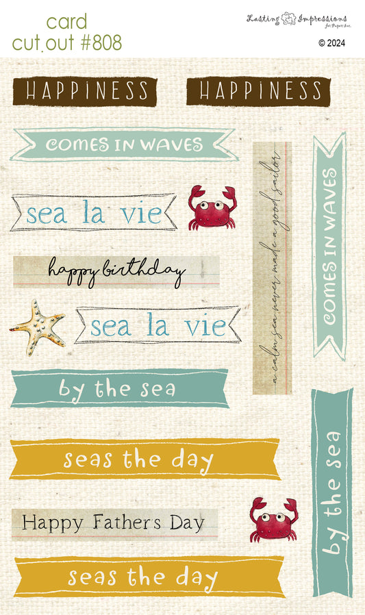 CCO 808 Card Cut Out # 808 By the Sea Sentiments