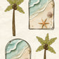 CCO 809 Card Cut Out # 809 On the Beach Palm Tree & Waves