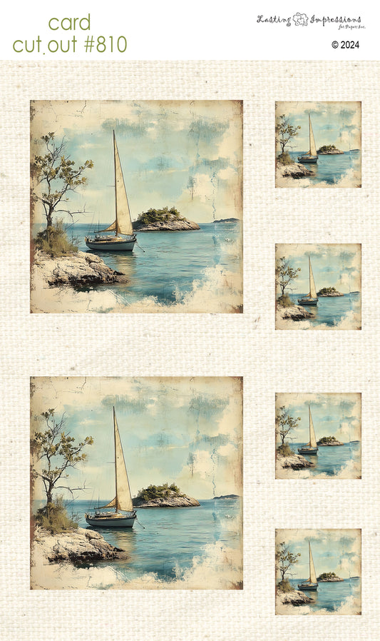 CCO 810 Card Cut Out # 810 Sail Boat