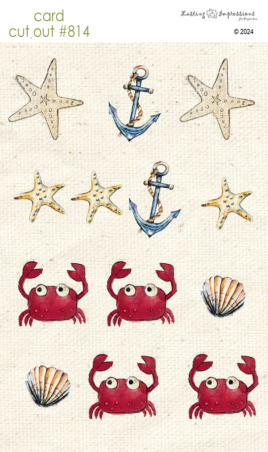 CCO 814 Card Cut Out # 814 Shells, Crabs & Anchors