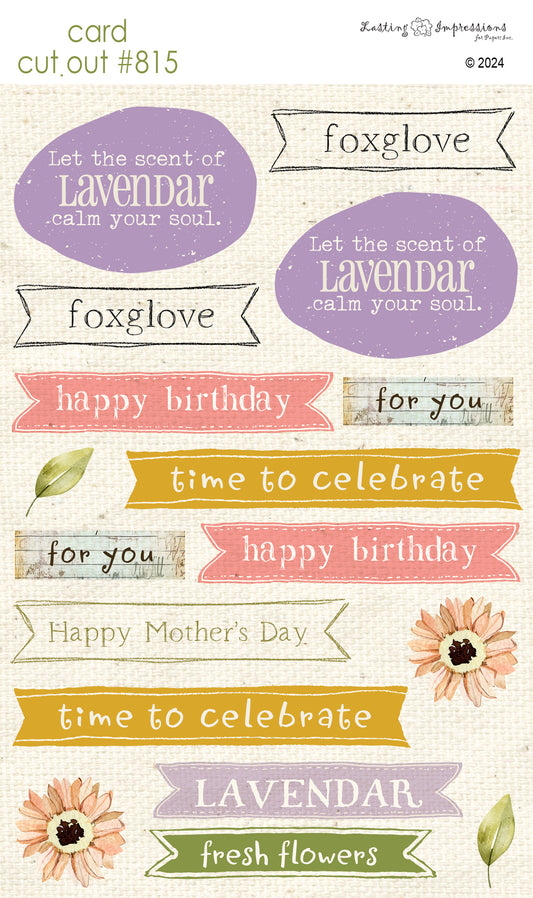 CCO 815 Card Cut Out # 815 Another Blooming Card Sentiments