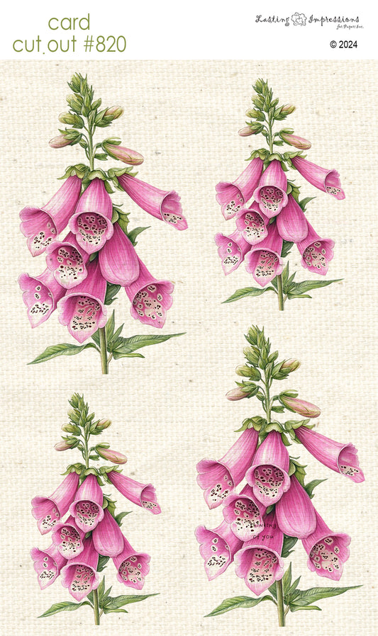 CCO 820 Card Cut Out # 820 Fox Glove Blooms
