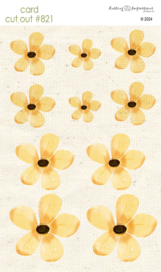CCO 821 Card Cut Out # 821 Yellow Blooms