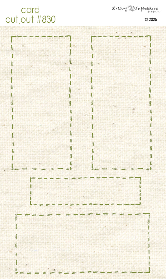 CCO 830 Card Cut Out # 830 Inch Worm Gream Stitched Frame