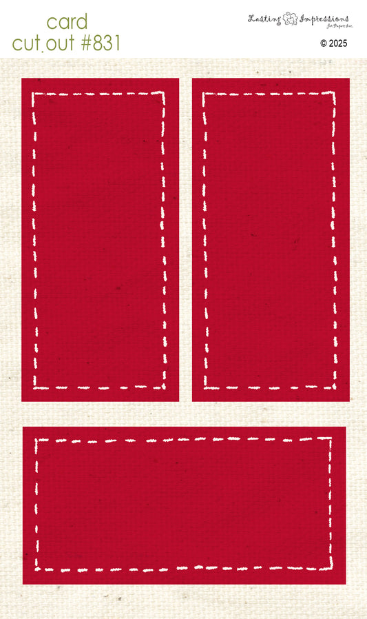 CCO 831 Card Cut Out # 831 Red Wagon Stitched Frame