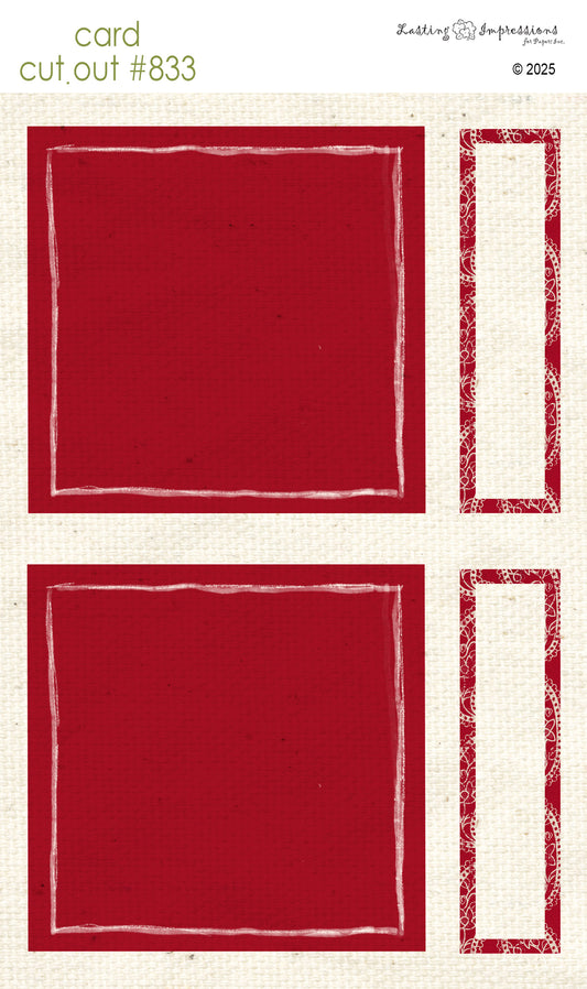 CCO 833 Card Cut Out # 833 Red Wagon Square Frame