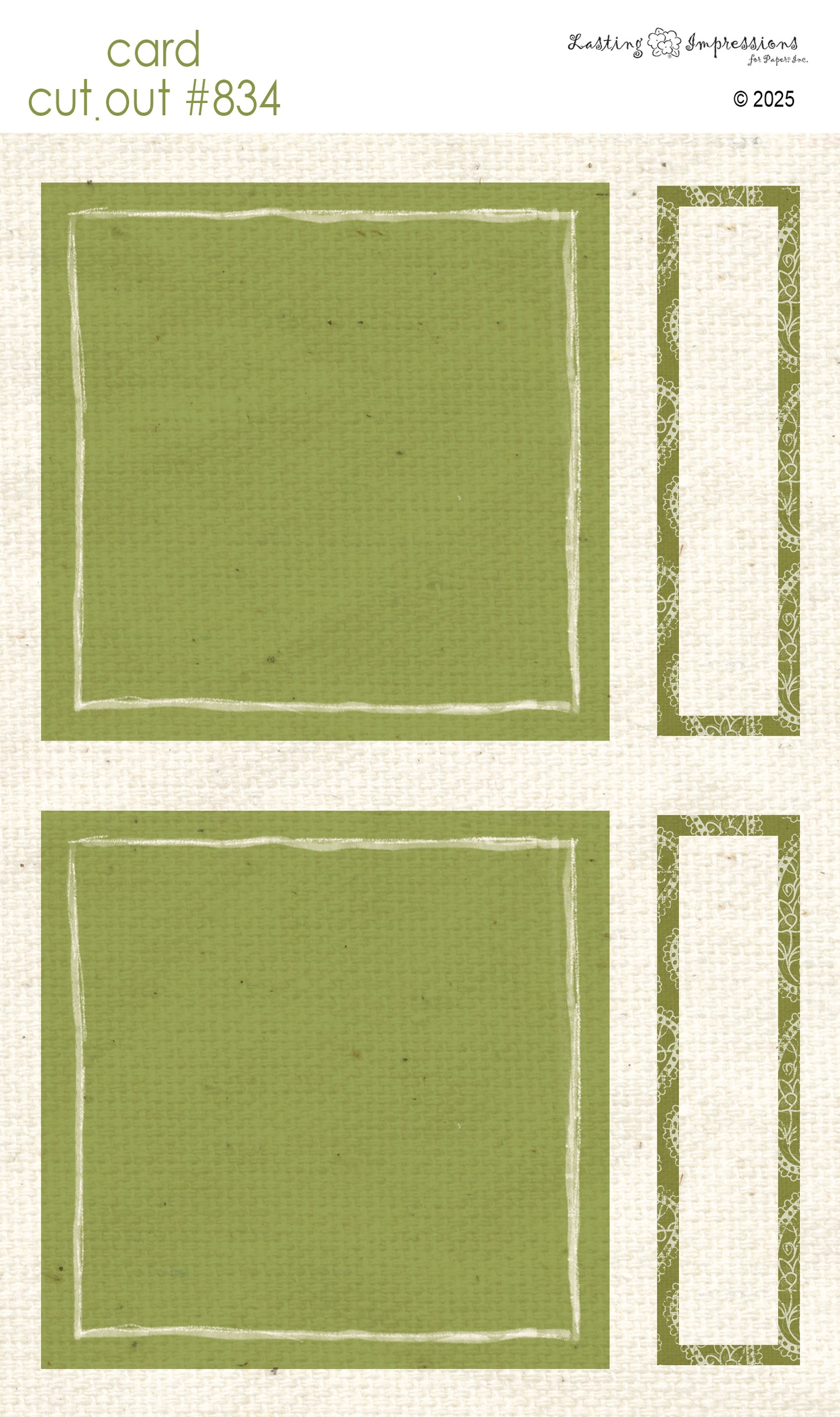 CCO 834 Card Cut Out # 834 Inch Worm Square Frame
