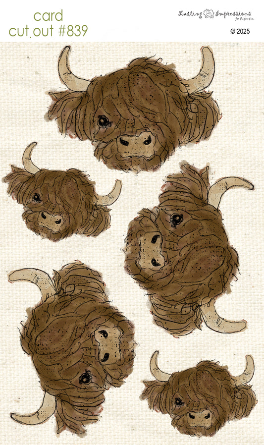 CCO 839 Card Cut Out # 839 Abby Highland Cow - Small