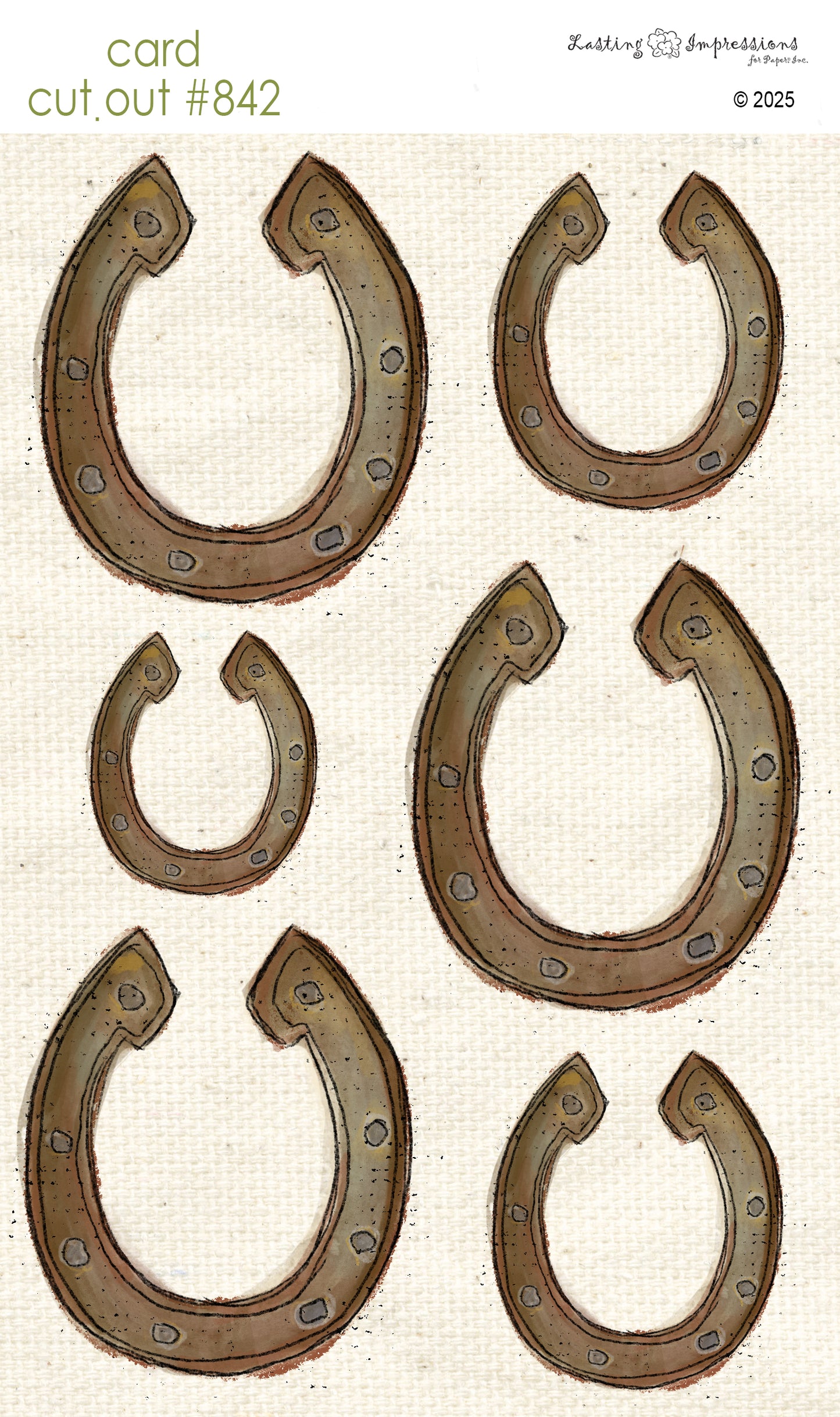 CCO 842 Card Cut Out # 842 Horseshoes