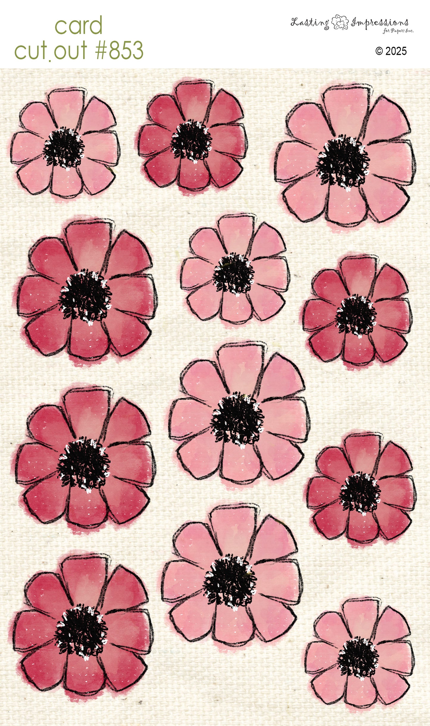 CCO 853 Card Cut Out # 853 Poppies