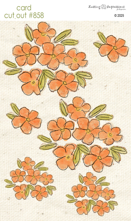 CCO 858 Card Cut Out # 858 Orange Flower Bouquet (Copy)