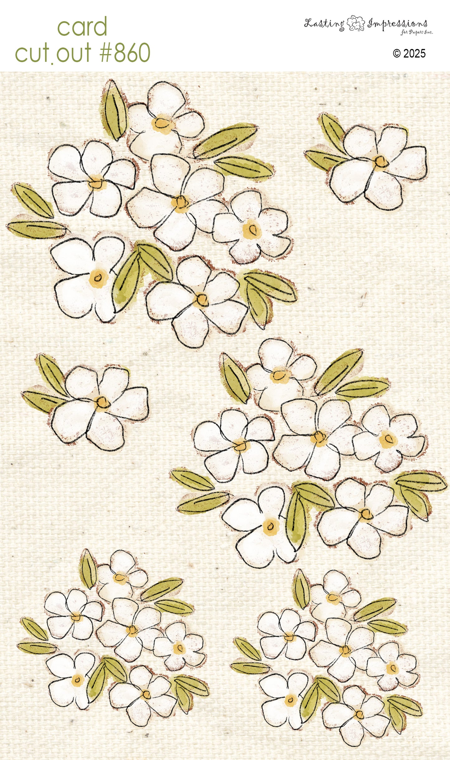 CCO 860 Card Cut Out # 860 White Flower Bouquet (Copy)