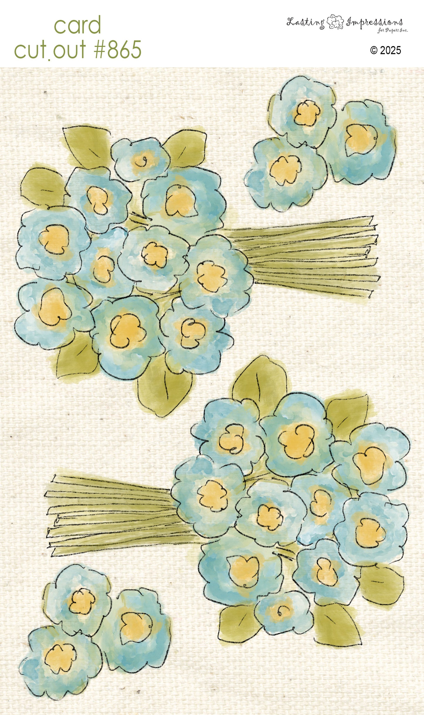 CCO 865 Card Cut Out # 865 Blue Posey Bouquet