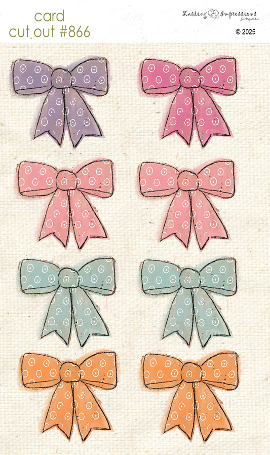 CCO 866 Card Cut Out # 866 Colored Bows