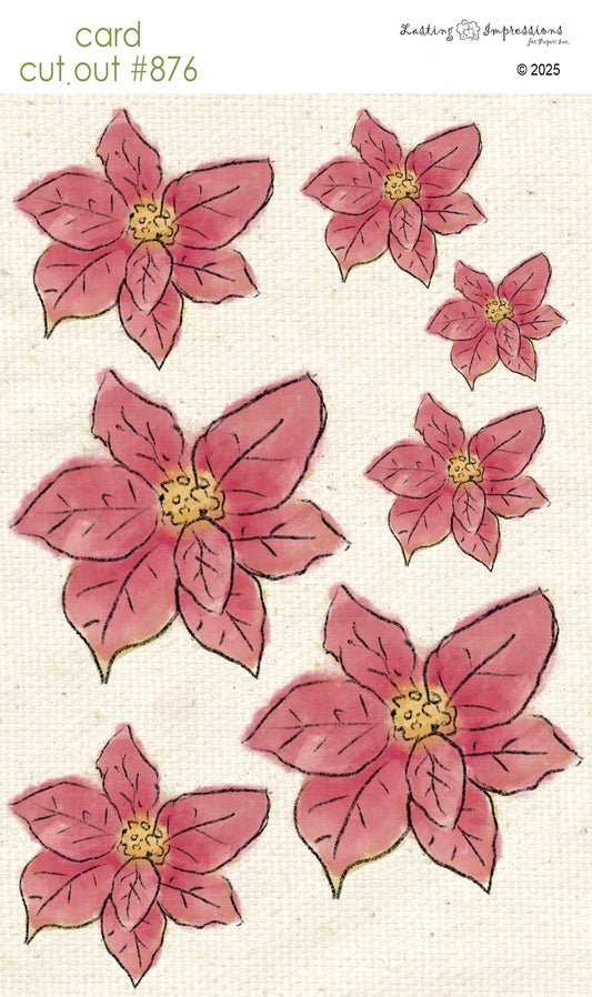 CCO 876 Card Cut Out # 876 Red Poinsettia