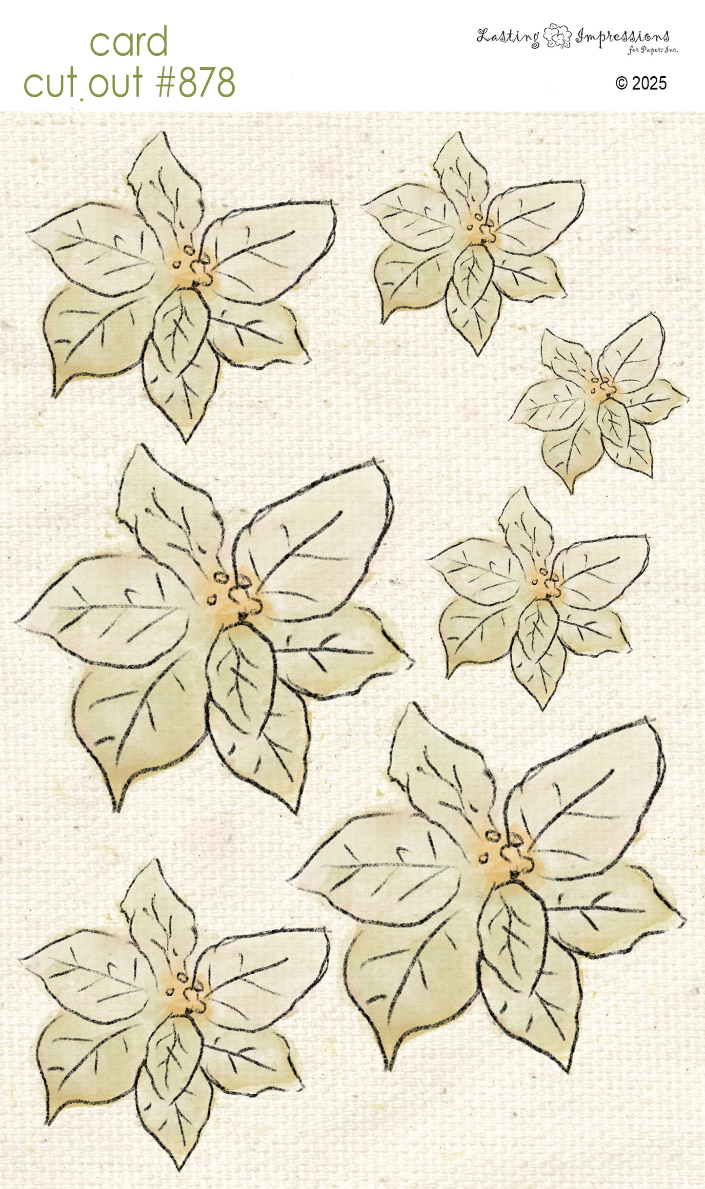 CCO 878 Card Cut Out # 878 Pale Green Poinsettia