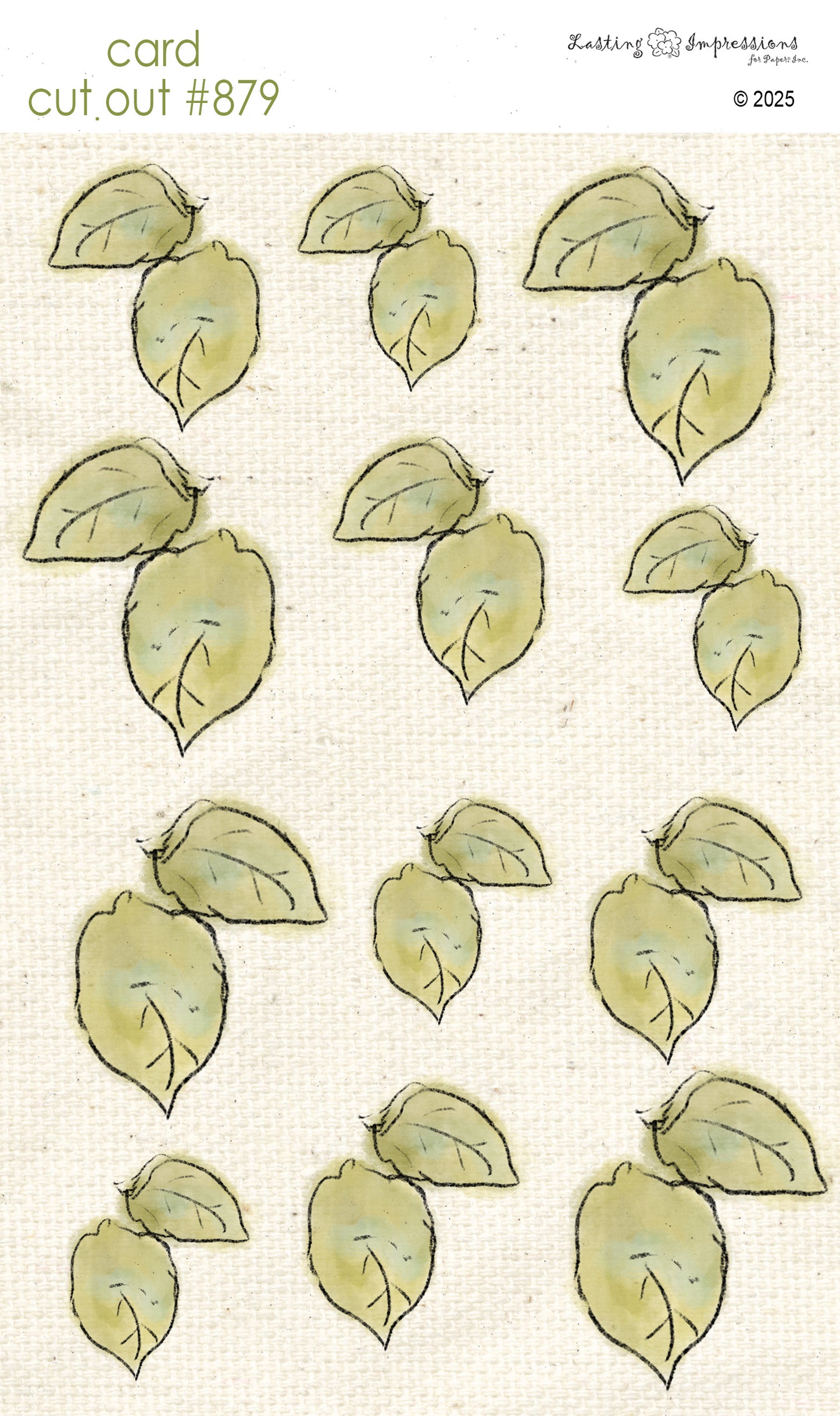 CCO 879 Card Cut Out # 879 Watercolor Leaves