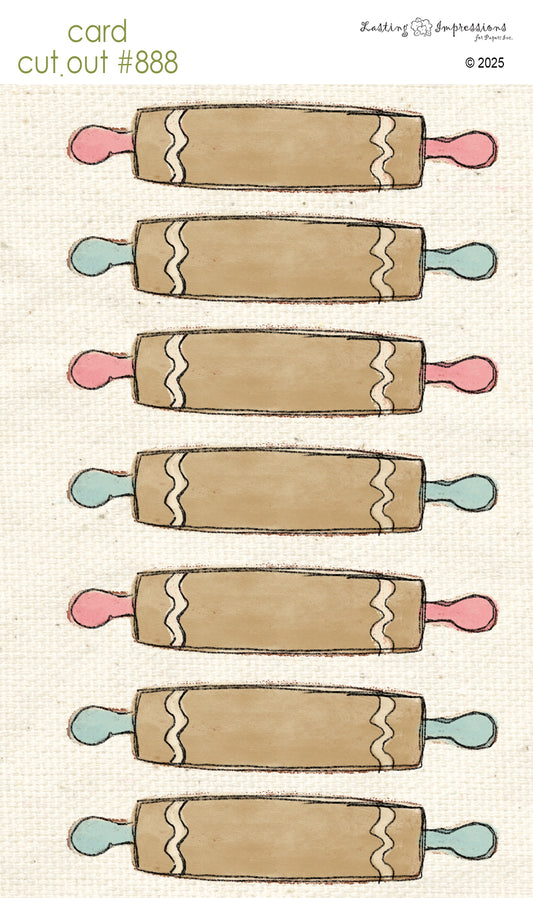 CCO 888 Card Cut Out # 888 Pink Geranium & Sea Foam Rolling Pins
