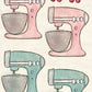 CCO 890 Card Cut Out # 890 Pink & Sea Foam Mixer