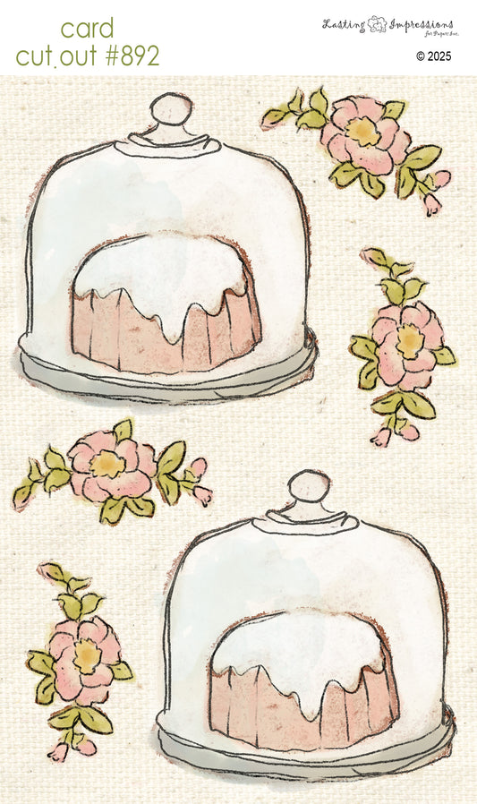 CCO 892 Card Cut Out # 892 Cake under Glass