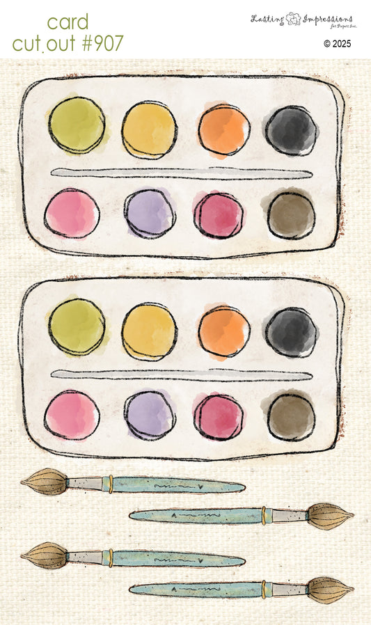 CCO 907 Card Cut Out # 907 Watercolor Paint Pallette