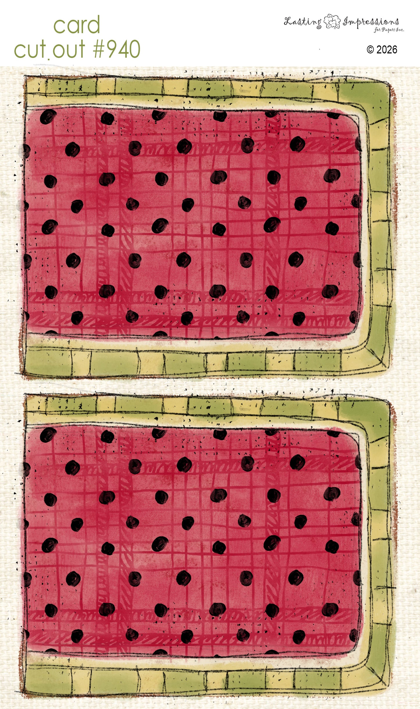 CCO 940 Card Cut Out 940 Red Wagon Large Watermelon