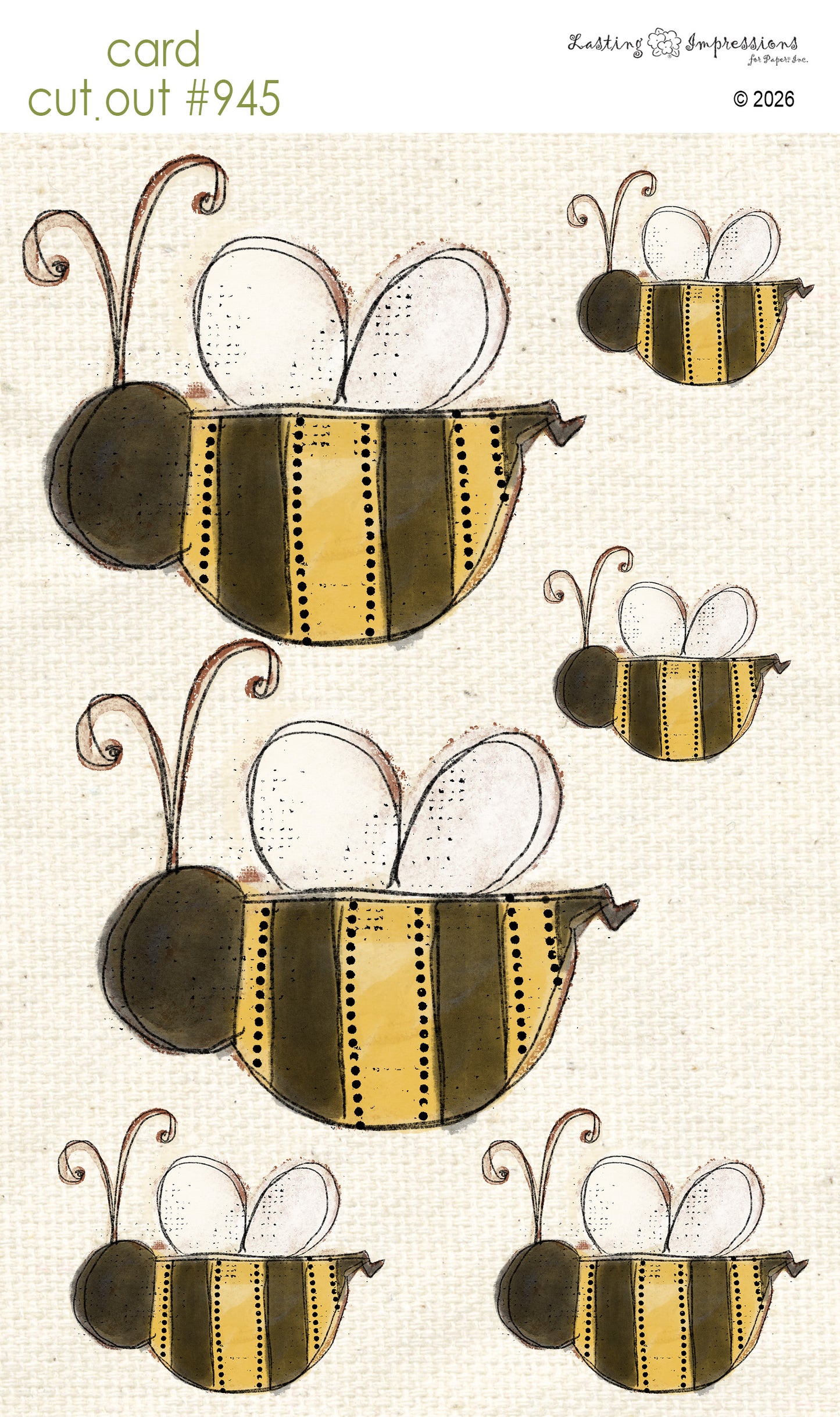 CCO 945 Card Cut Out 945 Dotted Bumble Bee
