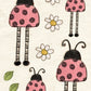 CCO 949 Card Cut Out 949 Long Legged Lady Bug Pink Geranium