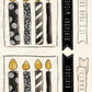 CCO 962 Card Cut Out 962 Black & White Birthday Candles (Copy)