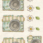 CCO 966 Card Cut Out 966 Blue Flowers & Stripes Camera