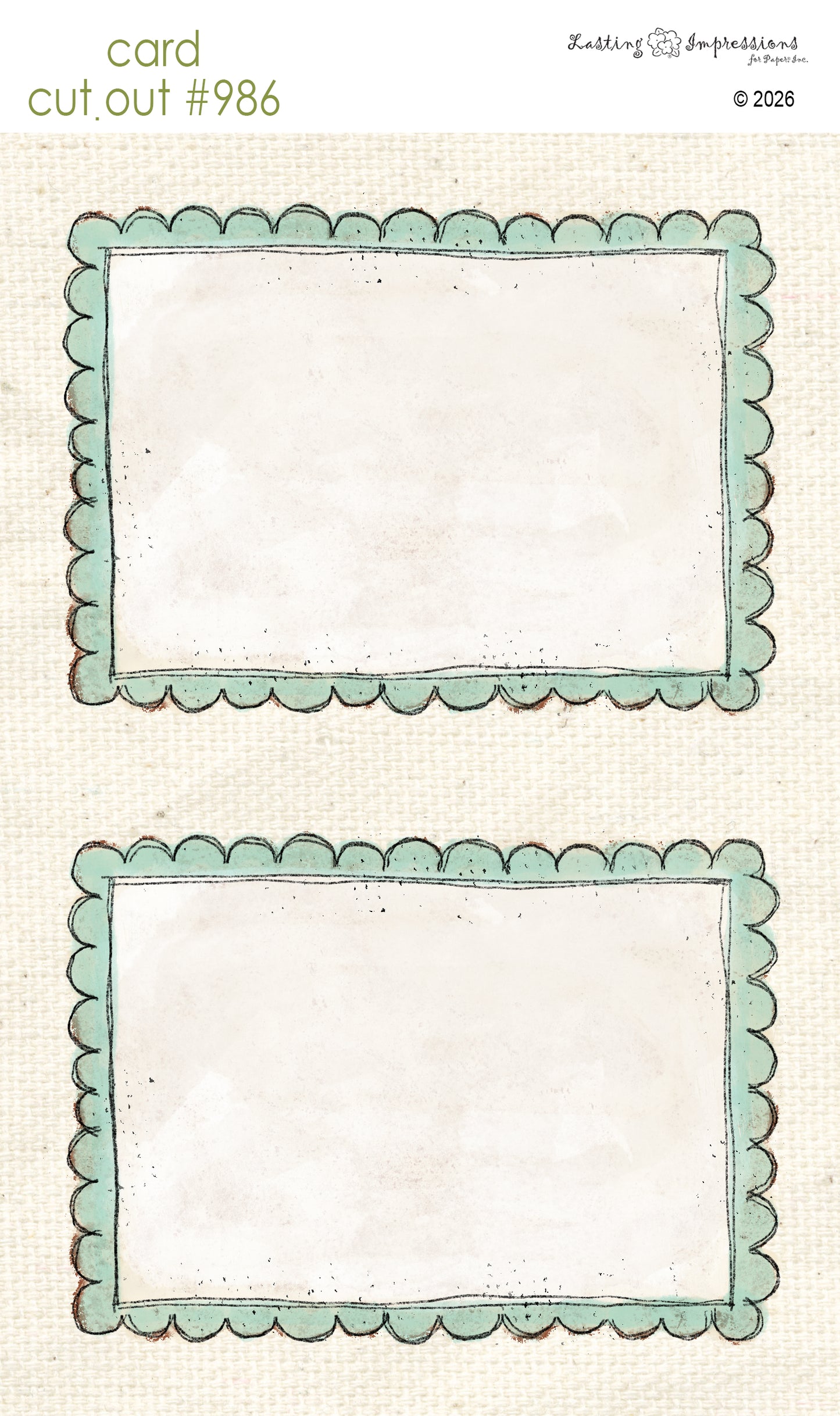 CCO 986 Card Cut Out 986 Scalloped Sea Foam Frame