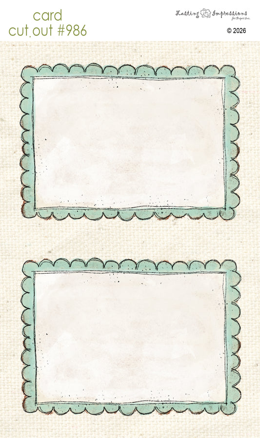 CCO 986 Card Cut Out 986 Scalloped Sea Foam Frame