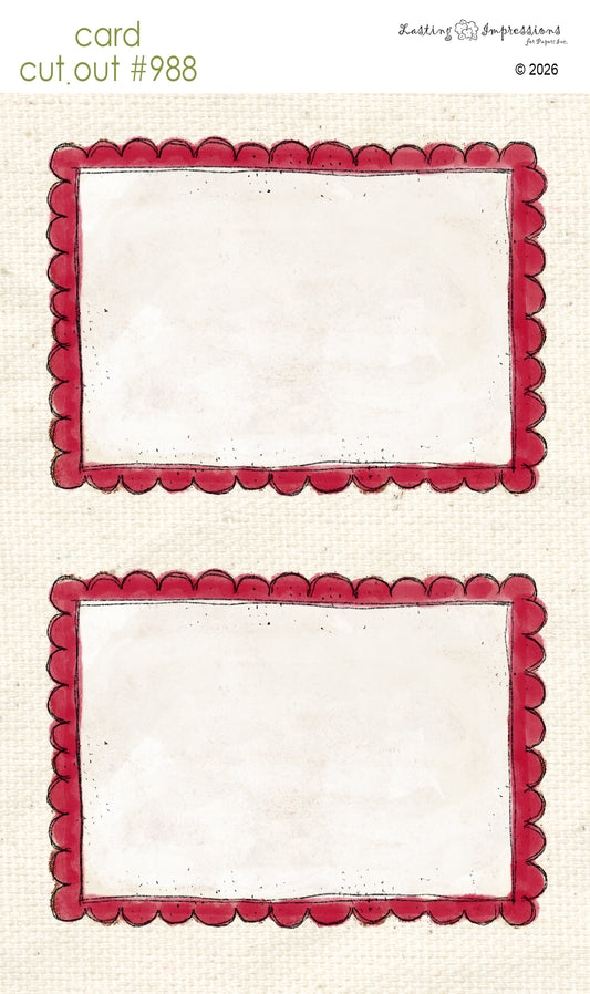 CCO 988 Card Cut Out 988 Scalloped Red Wagon Frame