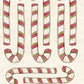CCO 991 Card Cut Out 991 Cream & Red Wagon Candy Canes