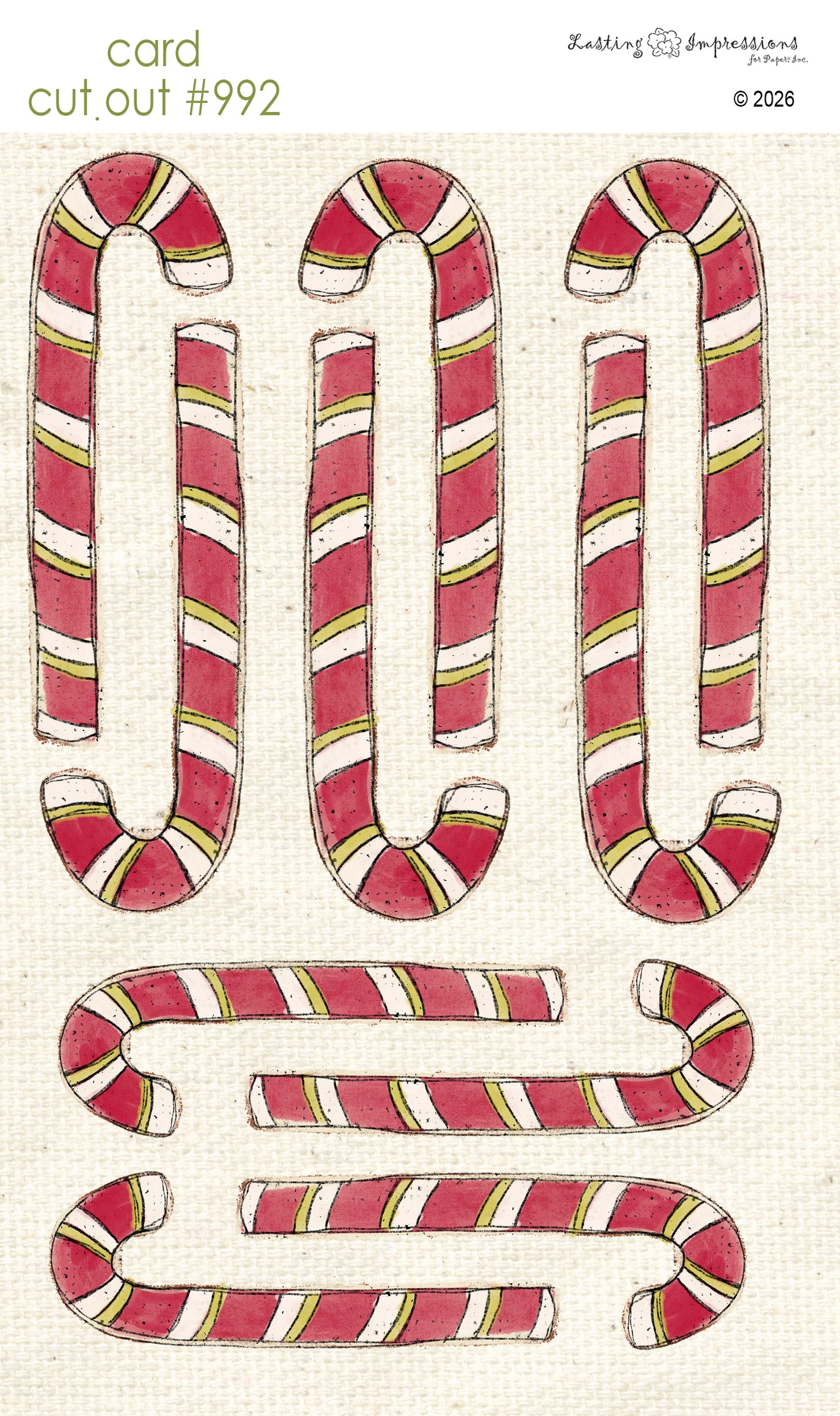 CCO 992 Card Cut Out 992 Red Wagon & Cream Candy Canes