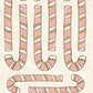 CCO 994 Card Cut Out 994 Pink & Cream Candy Canes