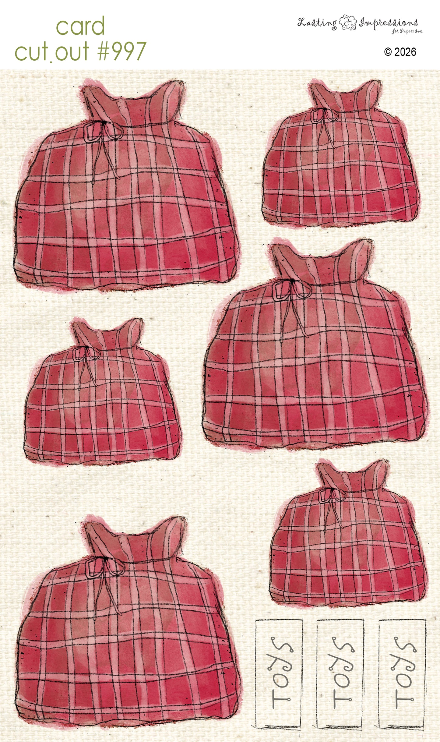 CCO 997 Card Cut Out 997 Santa's Bag Red Wagon