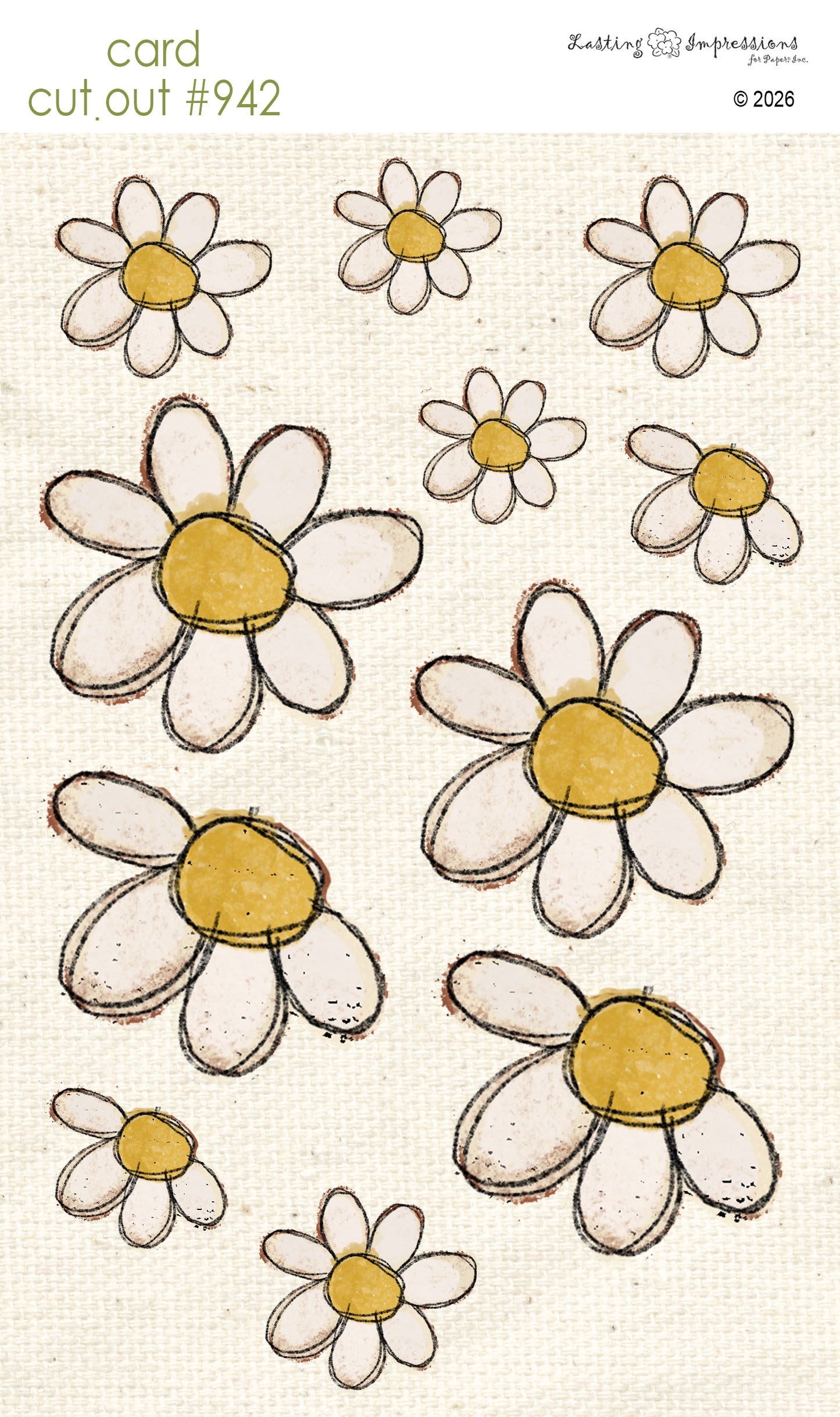 CCO 942 Card Cut Out 942 White Flower