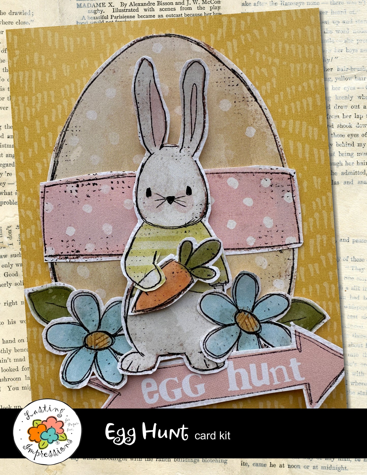 Egg Hunt Card  Kit, makes 2 each of 8 Cards