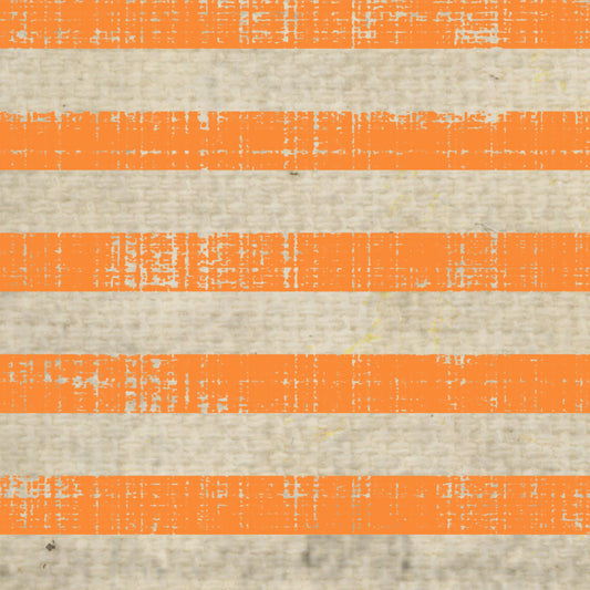 Orange Poppy  Tea Stained Stripes Cardstock