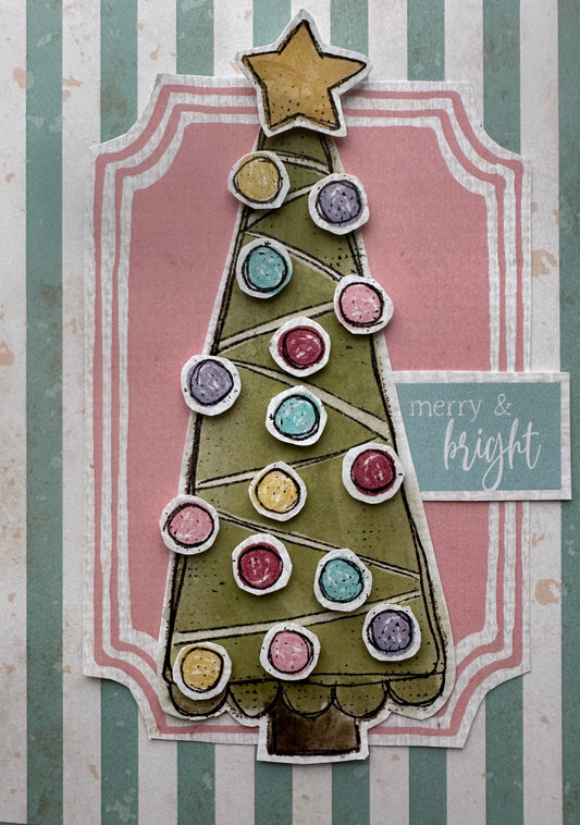 CCO 741 Card Cut Out # 741 Merry & Bright Christmas Tree