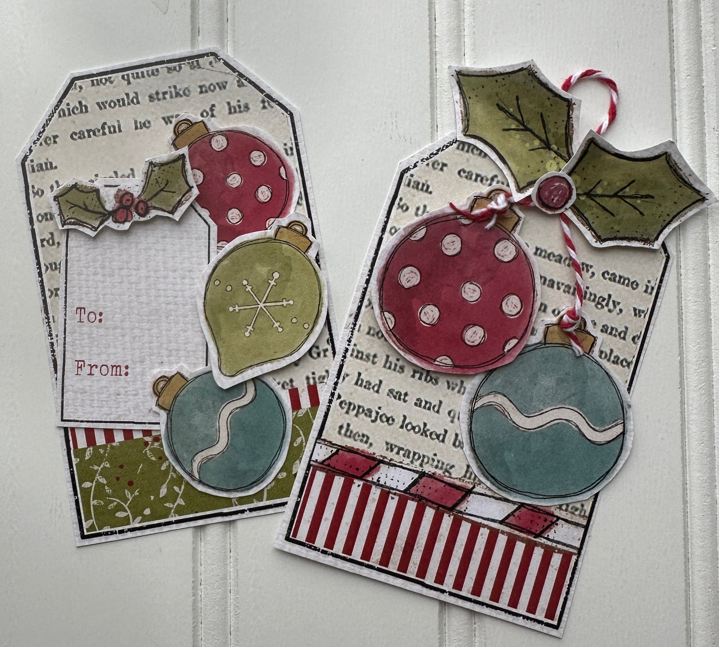 Red & White Striped Tags