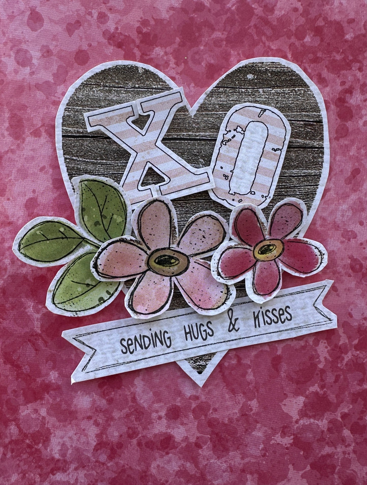 CCO 762 Card Cut Out # 762 Red Wagon Flowers