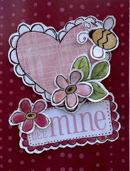 CCO 762 Card Cut Out # 762 Red Wagon Flowers