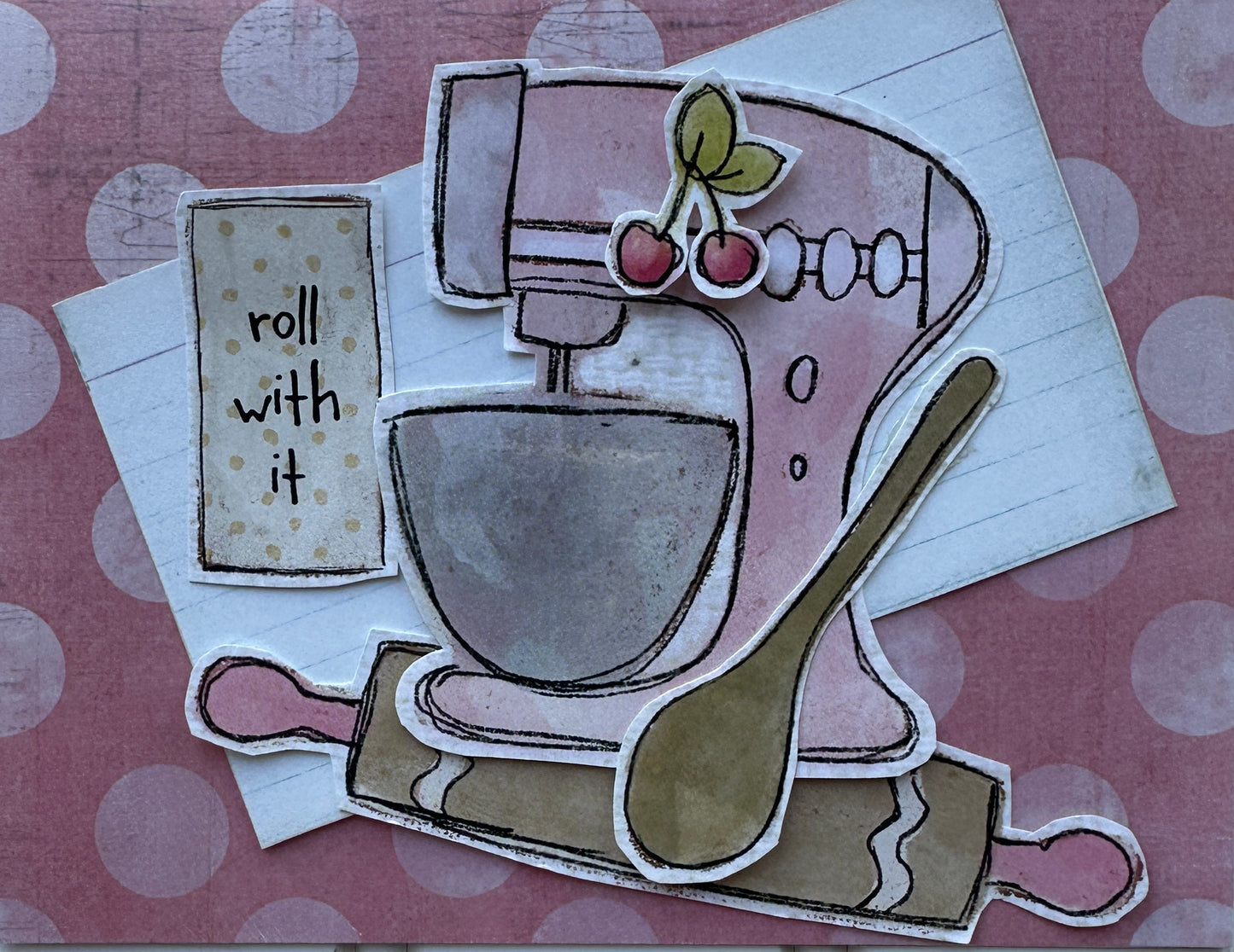 CCO 890 Card Cut Out # 890 Pink & Sea Foam Mixer