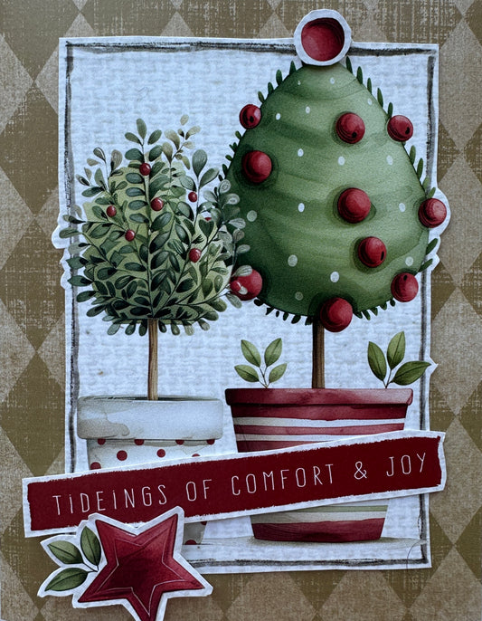 CCO 909 Card Cut Out # 909 Christmas Tree Topiaries
